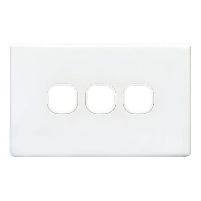 TRADESAVE Switch Plate ONLY. 3 Gang Accepts all Tradesave Mechanisms. Moulded in