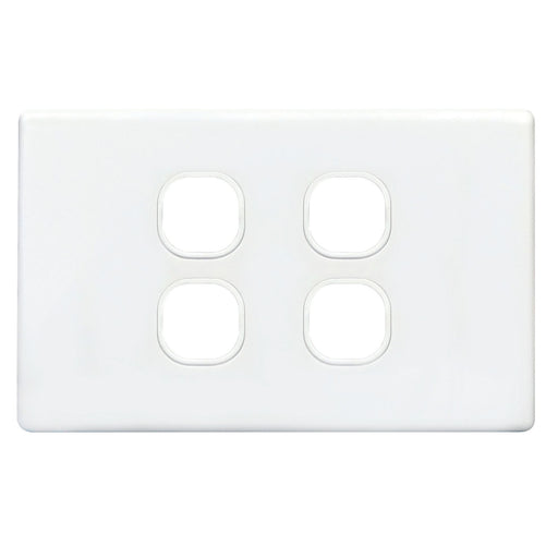 TRADESAVE Slim Switch Plate ONLY. 4 Gang. Accepts all Tradesave Mechanisms. Moul