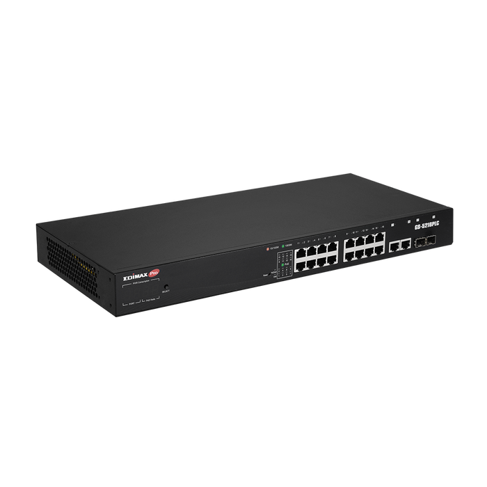 EDIMAX 18-Port Surveillance Long Range Gigabit PoE+ Web Smart Switch with 2 Giga