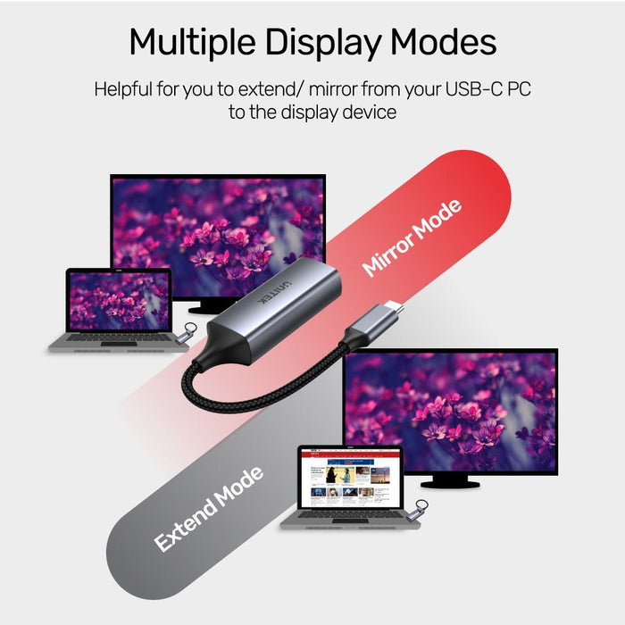 UNITEK Slim USB-C to VGA Converter. Convert USB-C to VGA. Aluminuim Housing with