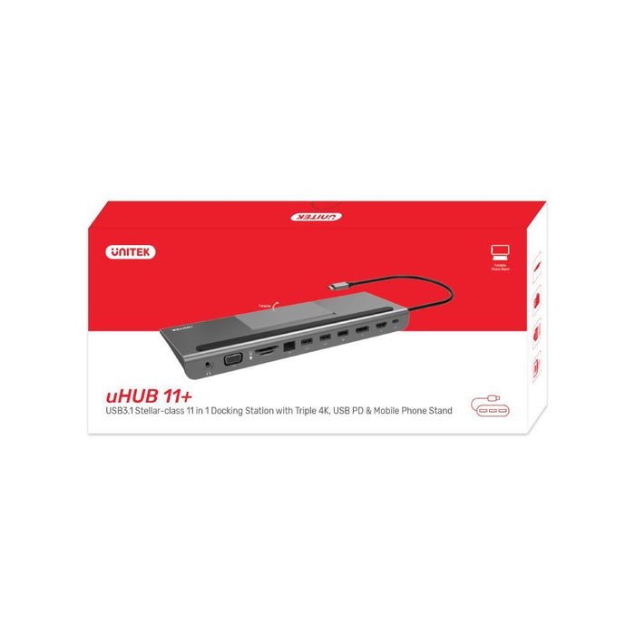 UNITEK 11-in-1 USB-C Ethernet Hub and Docking Station. MST - Triple Displays - H