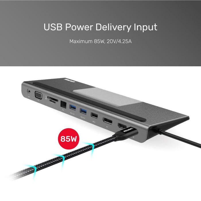 UNITEK 11-in-1 USB-C Ethernet Hub and Docking Station. MST - Triple Displays - H