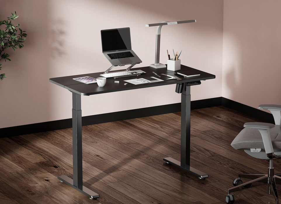 BRATECK Compact Single Motor Electric Sit-Stand Desk with Desktop Included. Widt