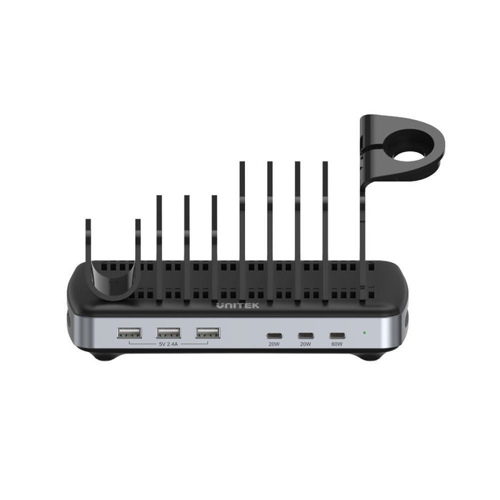 UNITEK 6-Port USB-C & USB-A Smart Charging Station with 120W Triple USB PD. Adju