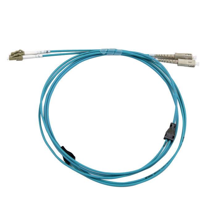 100M LC/SC OM3 Armoured Fibre Lead (Duplex, Multimode) Aqua 3.3mm LZSH Jacket