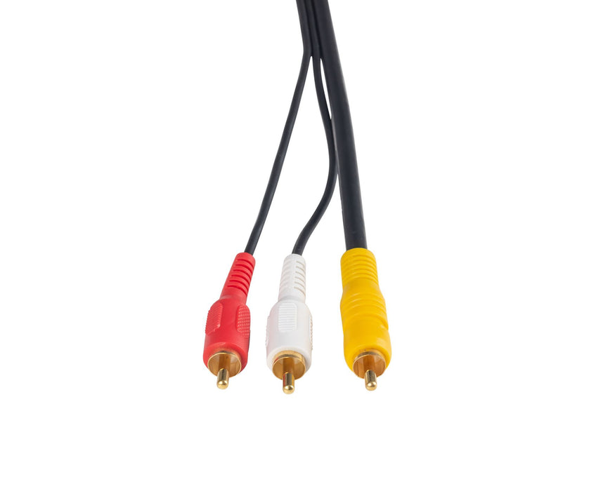 DYNAMIX 10m RCA Audio Video Cable, 3 to 3 RCA Plugs. Yellow RG59 Video, standard