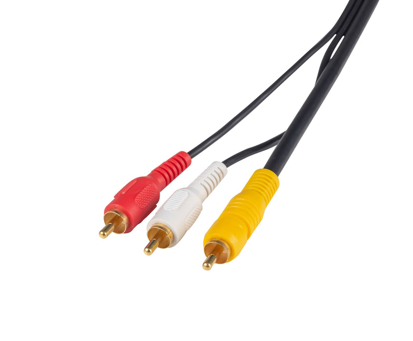 DYNAMIX 2m RCA Audio Video Cable, 4 to 3 RCA Plugs. Yellow RG59 Video, standard