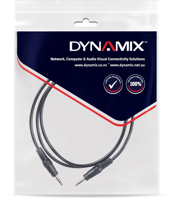 DYNAMIX 1M Stereo 3.5mm Plug Male to Male Cable