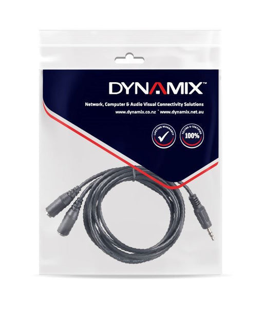 DYNAMIX 0.2m Stereo Y Cable 3.5mm Plugs