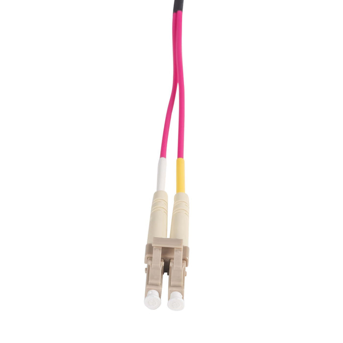 15M 50u LC/LC OM4 Fibre Lead (Duplex, Multimode) Raspberry Pink LSZH Jacket