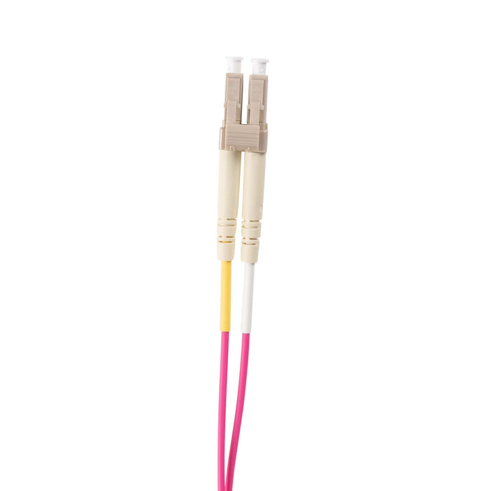 15M 50u LC/LC OM4 Fibre Lead (Duplex, Multimode) Raspberry Pink LSZH Jacket