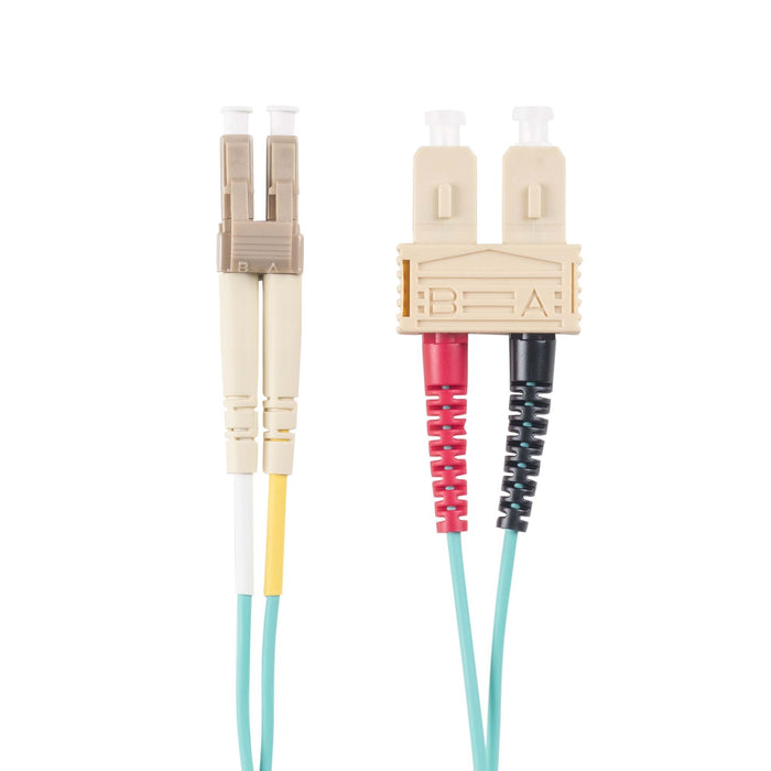 DYNAMIX 5M 50u LC/SC OM3 Fibre Lead (Duplex, Multimode) Aqua LSZH Jacket