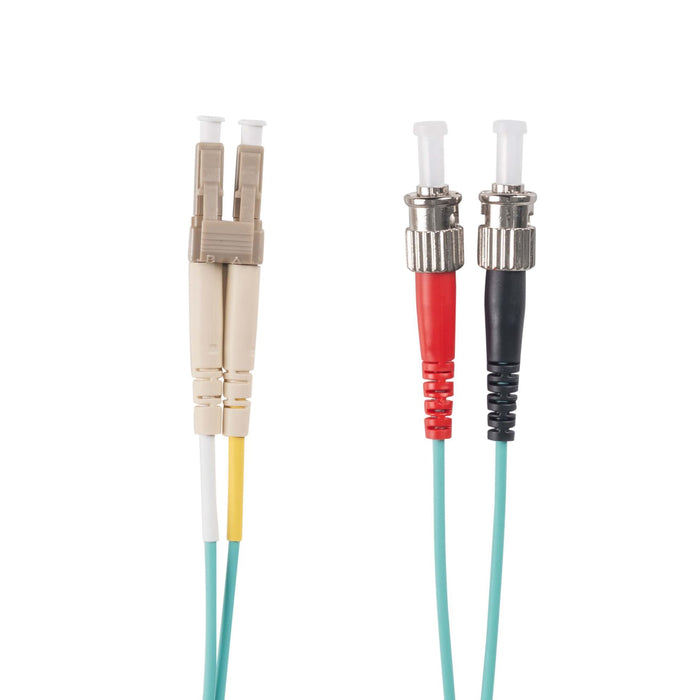 DYNAMIX 1M 50u LC/ST OM3 Fibre Lead (Duplex, Multimode) Aqua LSZH Jacket