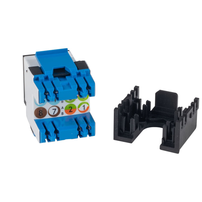 DYNAMIX Cat6A 180 Unshielded Keystone Jack, Dual IDC. Colour Black