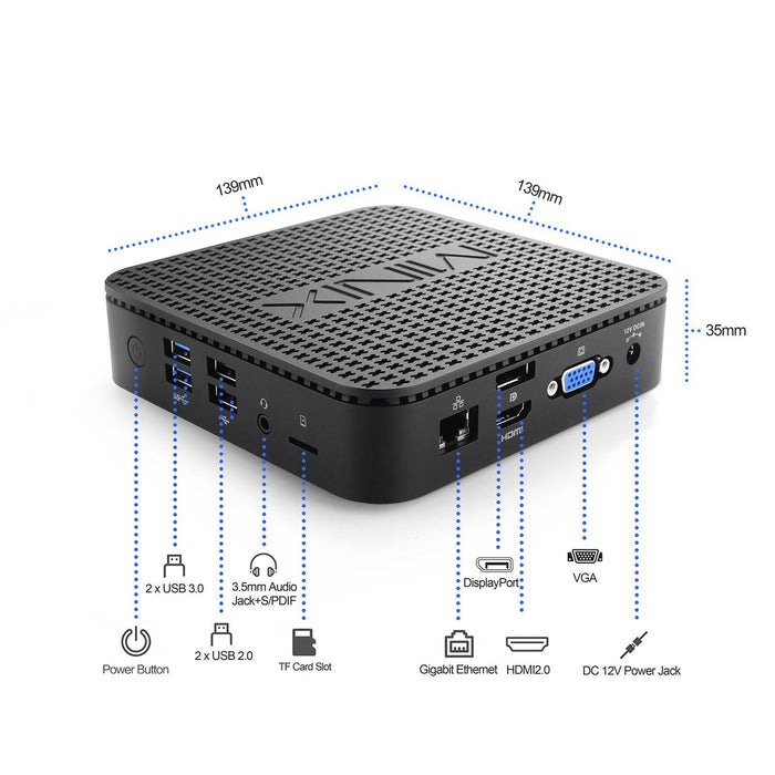 MINIX NEO Windows 10 PRO Fanless Mini PC with NEO M2 Remote. Intel Celeron N4100