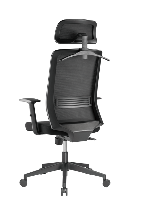 BRATECK Office Chair with Headrest. Ergonomic & Breathable Mesh Back. Pneumatic