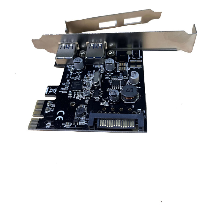 UNITEK 2-Port USB3.0 PCI-E Card. Supplied with Low Profile & Standard Height Bra