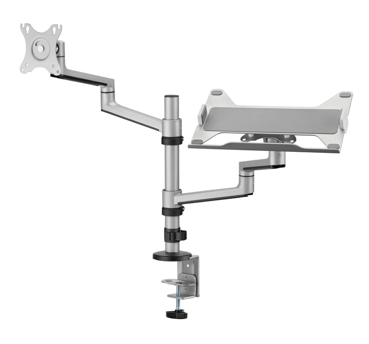 BRATECK 17"-32" Dual Arm Premium Articulating Monitor Arm & PC Tray. Arm Extens