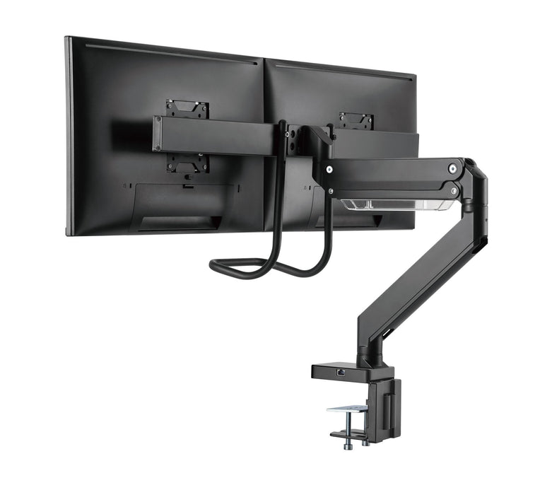 BRATECK 17"-32" Dual Monitor Gas Spring Arm with Built-in Docking Station.Quick