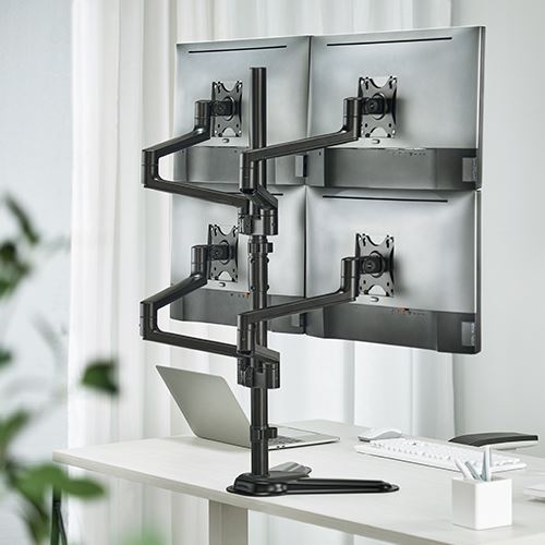 BRATECK 17"-32" Quad Arm Premium Articulating Monitor Stand. Arm Extension 447mm