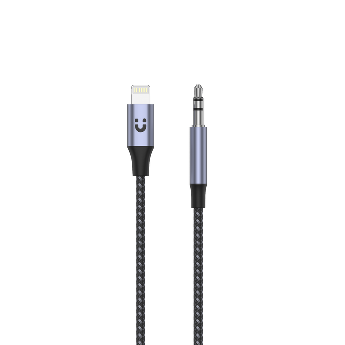 UNITEK  1M, Lightning to 3.5mm Male Aux Cable. Support Hi-Fi Audio Space Grey