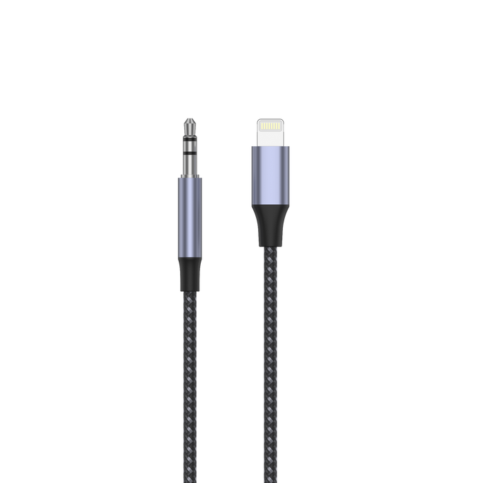 UNITEK 1M, Lightning to 3.5mm Male Aux Cable. Support Hi-Fi Audio Space Grey