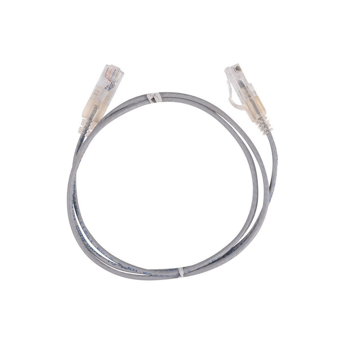 DYNAMIX 0.75m Cat6A 10G Grey Ultra-Slim Component Level UTP Patch Lead (30AWG) w