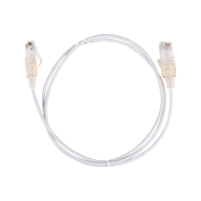 DYNAMIX 0.5m Cat6A 10G White Ultra-Slim Component Level UTP Patch Lead (30AWG) w