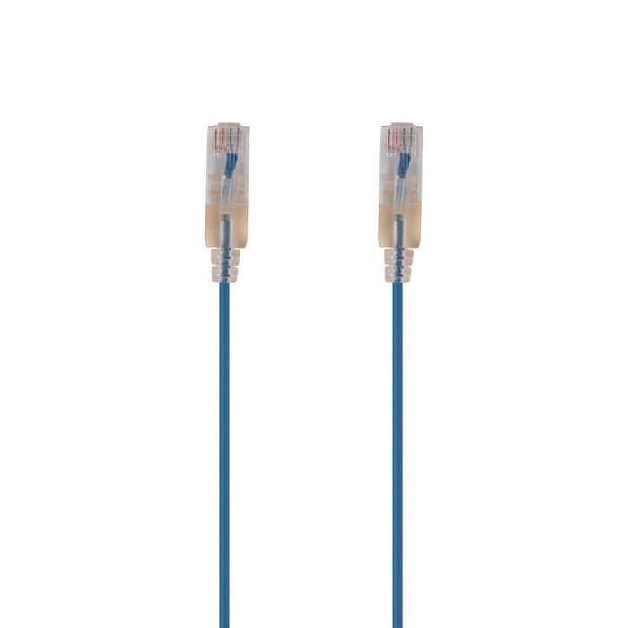 DYNAMIX 0.25m Cat6A 10G Blue Ultra-Slim Component Level UTP Patch Lead (30AWG) w