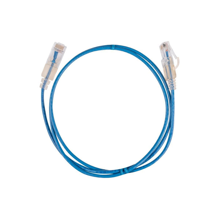 DYNAMIX 0.5m Cat6A 10G Blue Ultra-Slim Component Level UTP Patch Lead (30AWG) wi