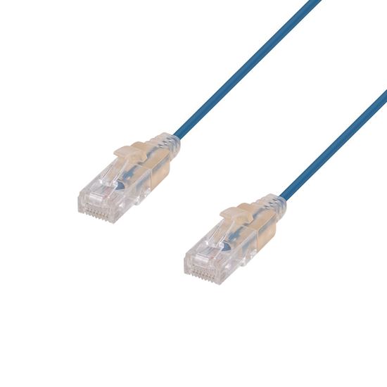 DYNAMIX 0.5m Cat6A 10G Blue Ultra-Slim Component Level UTP Patch Lead (30AWG) wi
