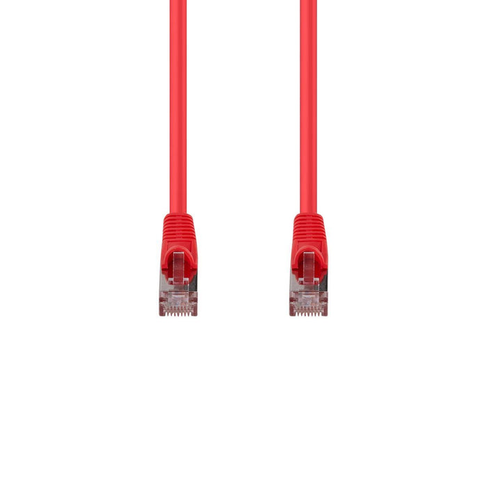 DYNAMIX 0.3m Cat6A S/FTP Red Slimline Shielded 10G Patch Lead. 26AWG (Cat6 Augme