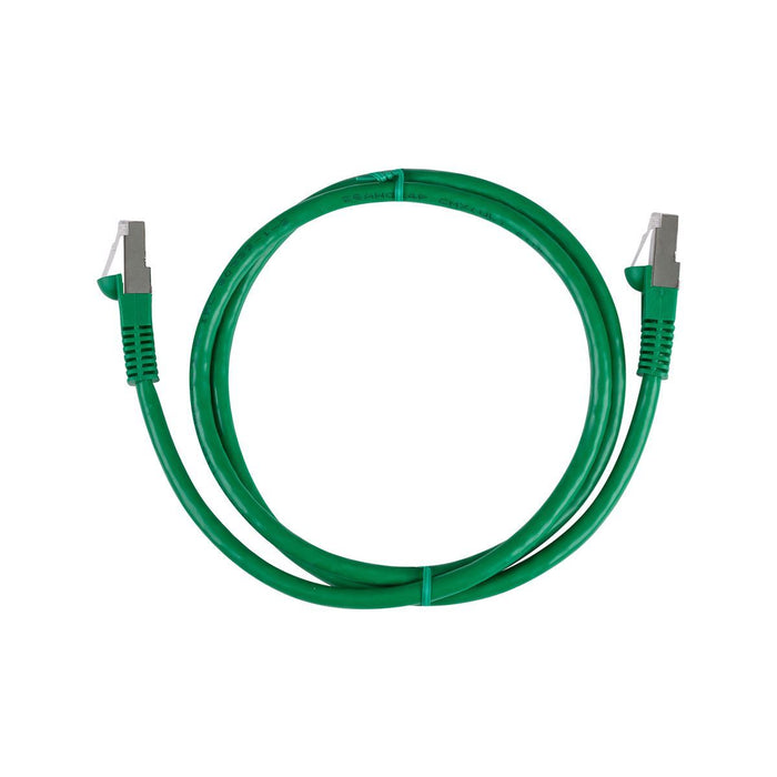 DYNAMIX 1m Cat6A S/FTP Green Slimline Shielded 10G Patch Lead. 26AWG