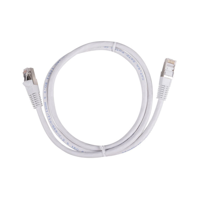 DYNAMIX 0.5m Cat6A S/FTP White Slimline Shielded 10G Patch Lead. 26AWG (Cat6 Aug