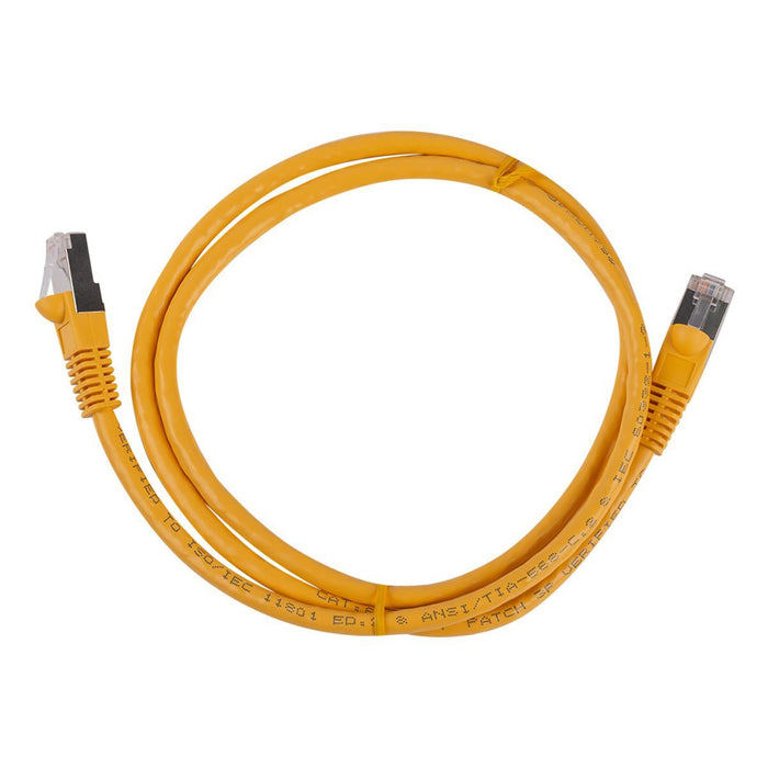 DYNAMIX 0.5m Cat6A S/FTP Yellow Slimline Shielded 10G Patch Lead. 26AWG (Cat6 Au