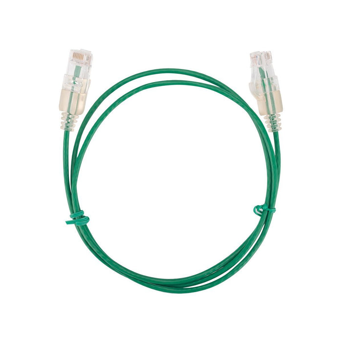 DYNAMIX 0.25m Cat6A 10G Green Ultra-Slim Component Level UTP Patch Lead (30AWG)