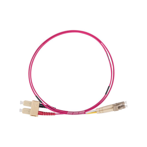 15M 50u LC/SC OM4 Fibre Lead (Duplex, Multimode) Raspberry Pink LSZH Jacket