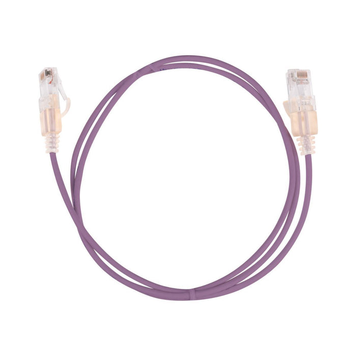 DYNAMIX 0.25m Cat6A 10G Purple Ultra-Slim Component Level UTP Patch Lead (30AWG)