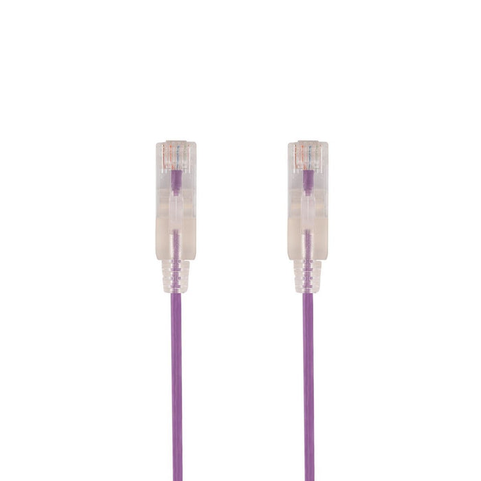 DYNAMIX 2m Cat6A 10G Purple Ultra-Slim Component Level UTP Patch Lead (30AWG) wi