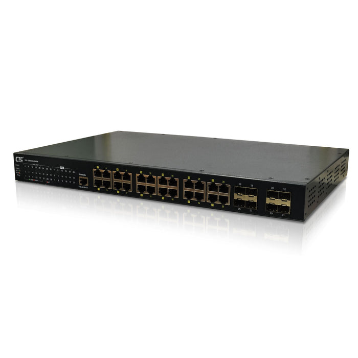 CTC UNION 24 Port Gigabit POE Industrial Central Managed Switch. 24x10/100/1000B