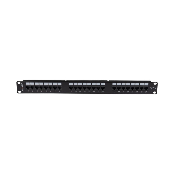 DYNAMIX 24 Port 19'' Cat5e UTP Patch Panel, T568A & T568B Wiring. 1RU. 110x Term