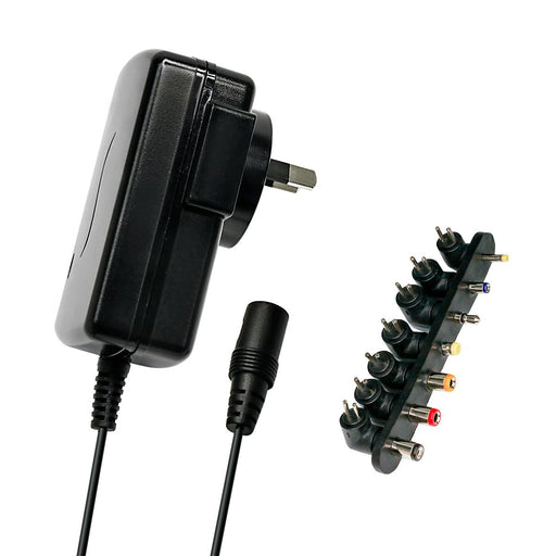 DYNAMIX 2.5A Switch Mode Power Adapter 3/5/6/7.5/ 9/12V DC. Includes 7x Intercha