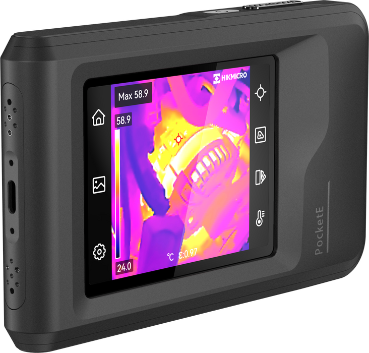 HIKMICRO PocketE Wi-Fi Thermal Imaging Camera. 3.5" LCD Touch Screen. Thermal, V