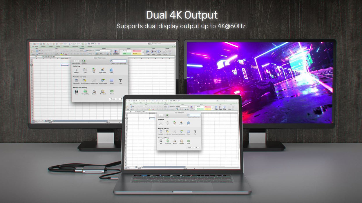 UNITEK USB-C to Dual HDMI Adapter. Supports Up to 4K@60Hz. Supports Multi-Screen