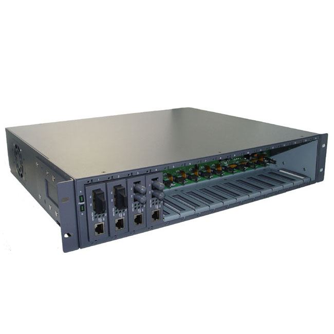 CTS 16 Slot Universal Media Converter Rack, 19'' rack mountable. Incorporating s