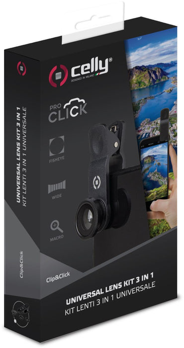 Celly Clip & Click 3-In-1 Smartphone Lens Kit