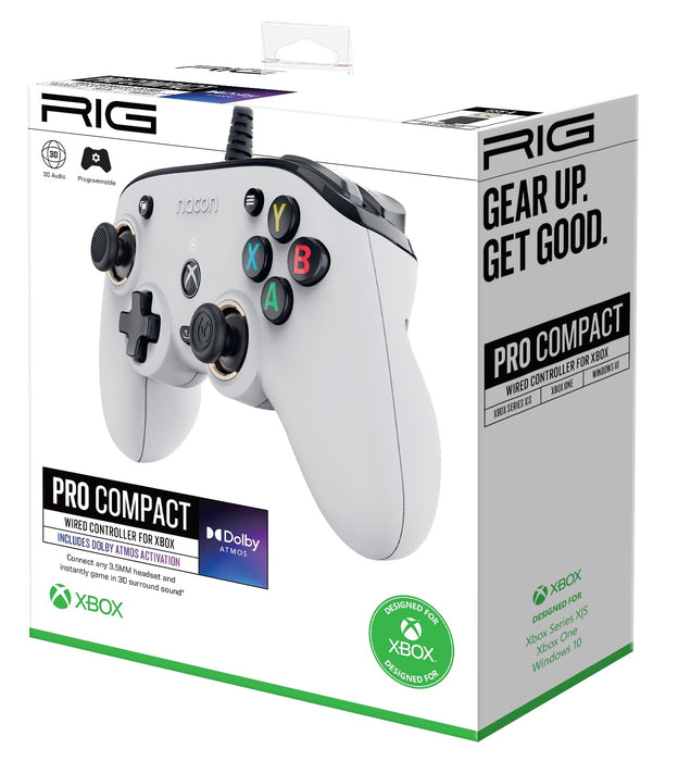 RIG Nacon PRO Compact Gaming Controller (White)