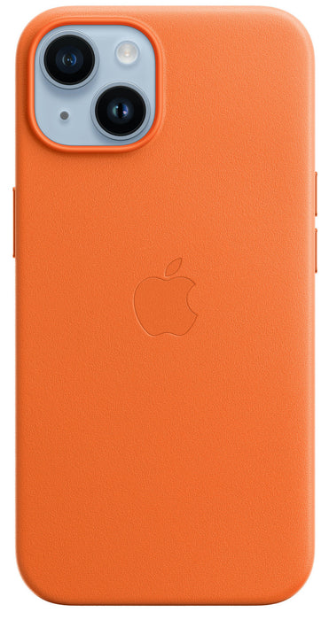 Apple iPhone 14 Plus Leather Case with MagSafe - Orange