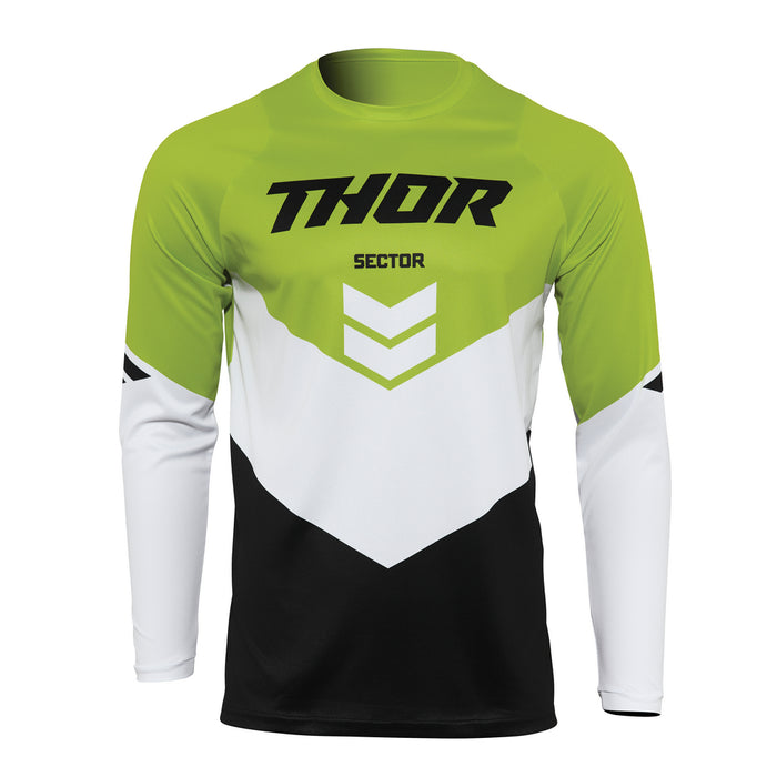 THOR MX JERSEY S22 SECTOR CHEVRON BLACK/GREEN LARGE