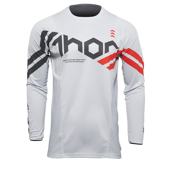 THOR MX JERSEY S22 PULSE CUBE LIGHT GREY/RED ORANGE SIZE MEDIUM